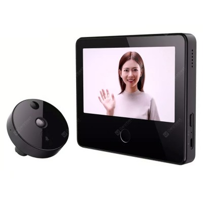 Smart Cat Eye Video Screen Doorbell 1080P 161° FHD Wireless with 5inch Touch Screen AI Face PIR Movement Detection