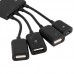 Micro USB Male to 4 USB Female Charging Data Cable OTG