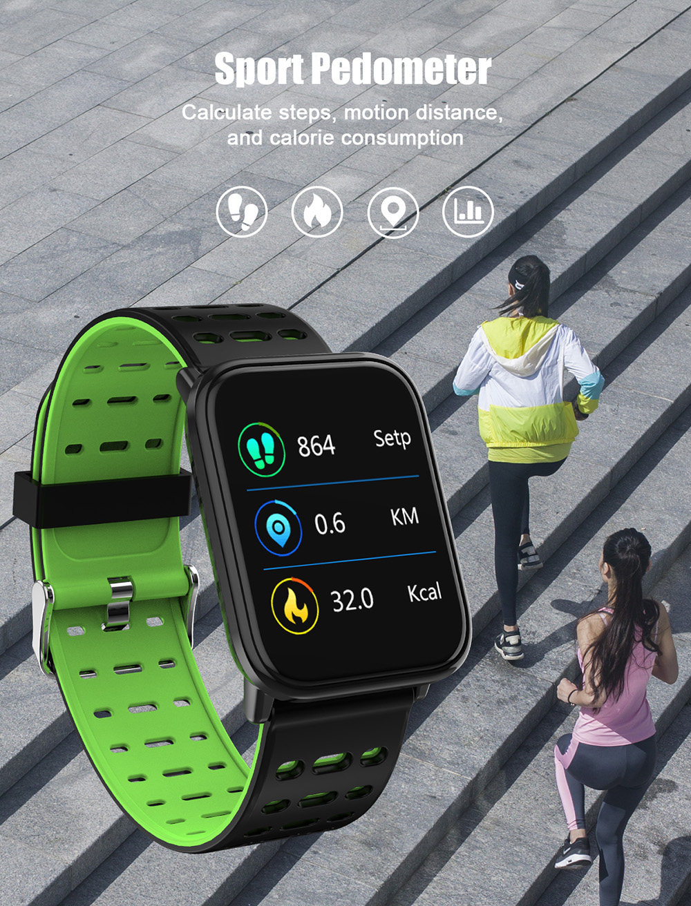 T6 Heart Rate / Blood Pressure / Sleep Monitoring / Multiple Sport Modes / Full Touch Color Screen Smart Bracelet - Black