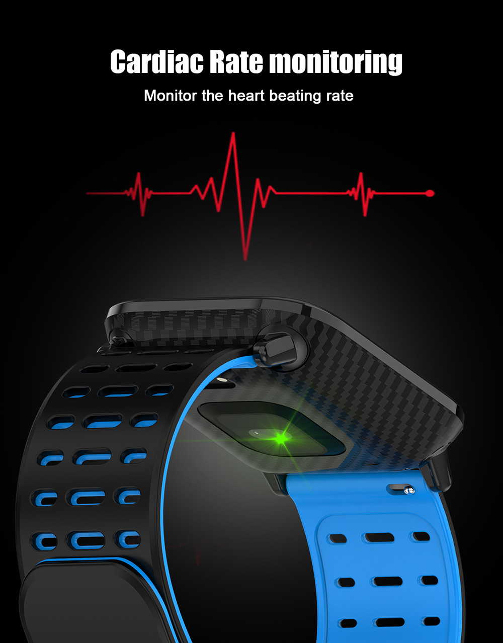 T6 Heart Rate / Blood Pressure / Sleep Monitoring / Multiple Sport Modes / Full Touch Color Screen Smart Bracelet - Black