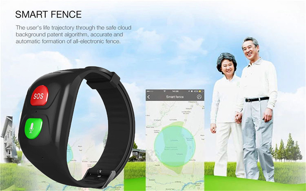 Elderly Anti-lost Smart Bracelet - Black