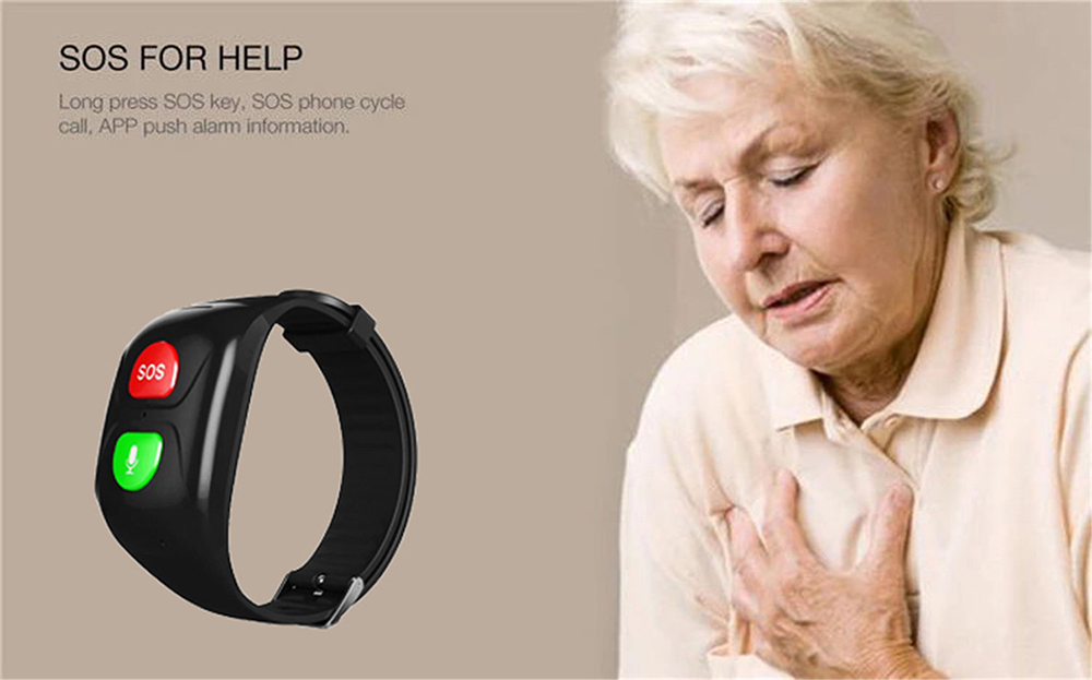 Elderly Anti-lost Smart Bracelet - Black