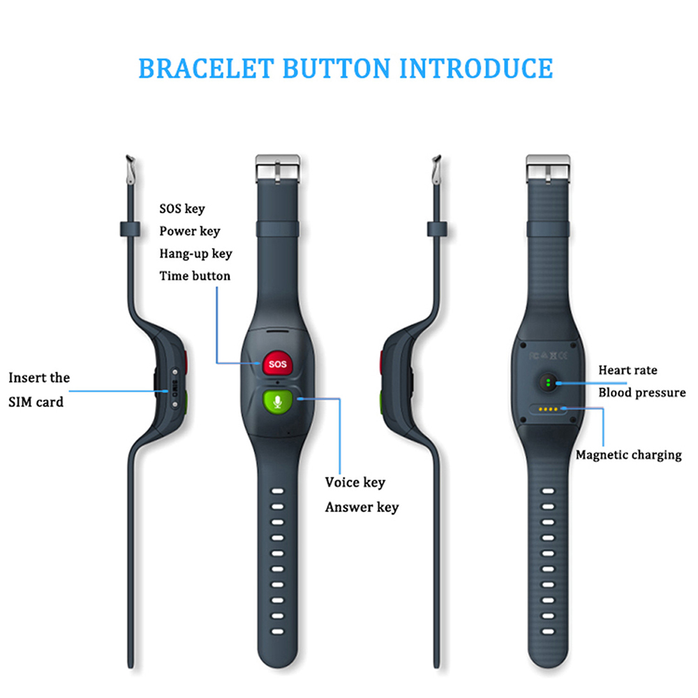 Elderly Anti-lost Smart Bracelet - Black