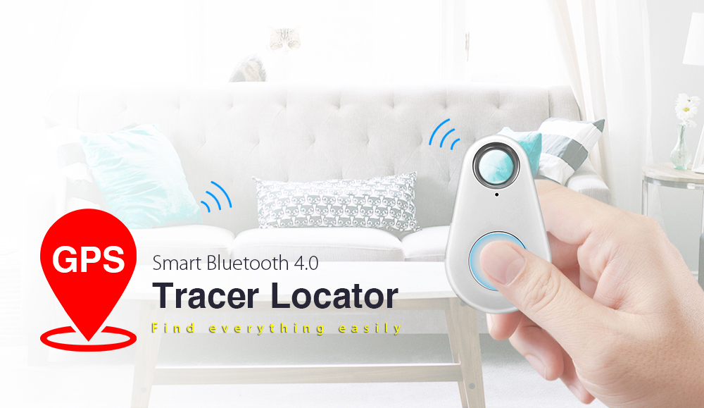 Portable Anti-lost Bluetooth 4.0 Tracer GPS Locator Tag Alarm Wallet Key Pet Finder - Blue