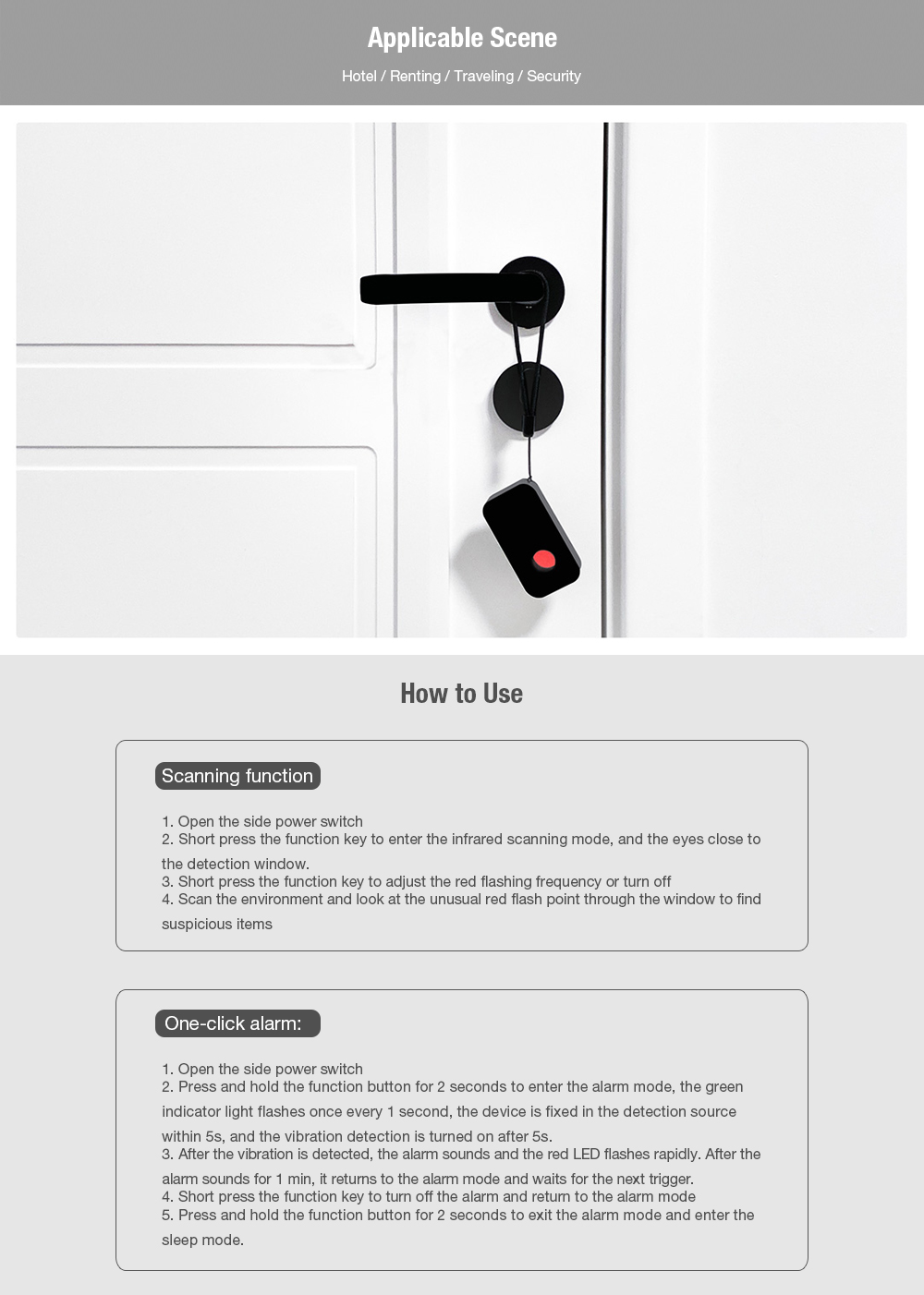 Infrared Detector USB Charging Detector Scanner - White